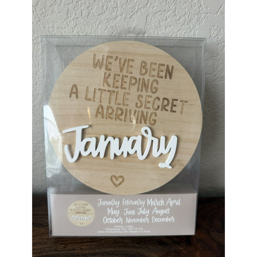 Pregnancy Announcement Set Baby Reveal 12 months wooden 6.5"